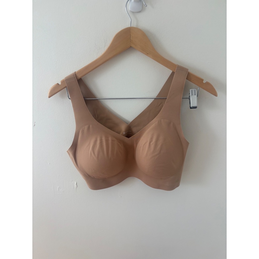 Honeylove Crossover Bra Tan Nude Wireless Seamless Bralette Large 38B/C
